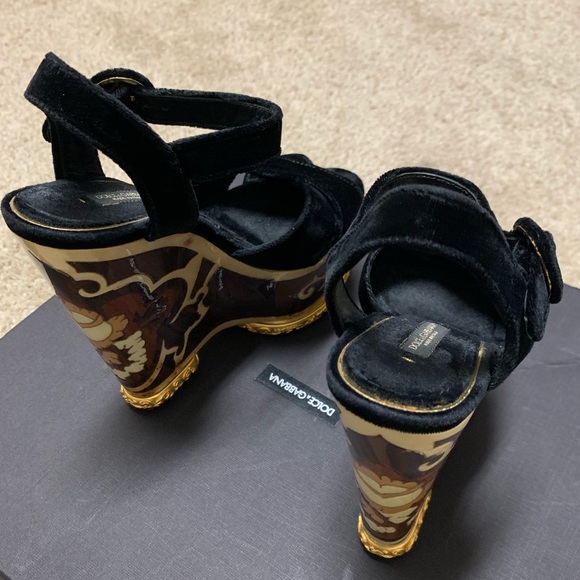 Dolce & Gabbana Fall 2013 Wooden Velvet Platform 6 - Picture 6 of 8